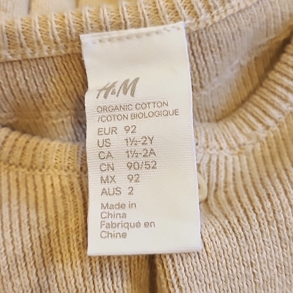 H&M Light Tan Button Down Sweater with Ruffle Trim Size 2 - Picture 3 of 4